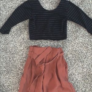 Cropped top and high waisted pants